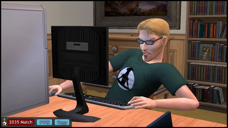 Octavius Capp at his home computer